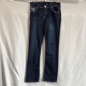 Blue Straight Leg Jeans with Rich Indigo Hue